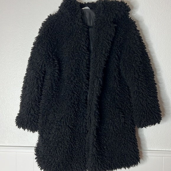 Zara black boho shaggy hooded goth jacket M - Picture 6 of 8